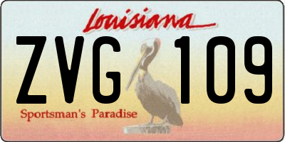 LA license plate ZVG109