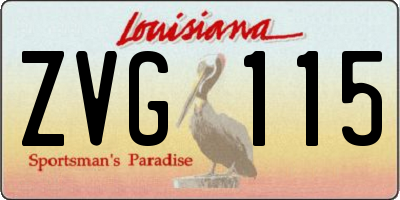 LA license plate ZVG115