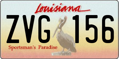 LA license plate ZVG156