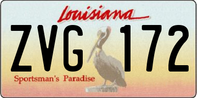 LA license plate ZVG172