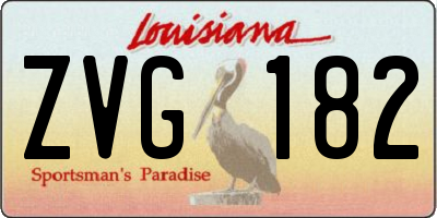 LA license plate ZVG182