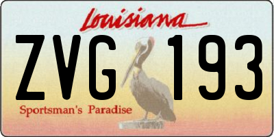 LA license plate ZVG193