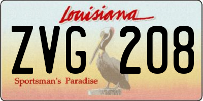 LA license plate ZVG208