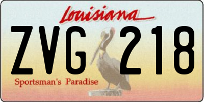 LA license plate ZVG218