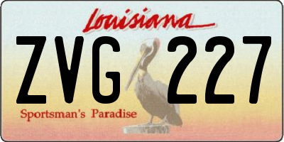 LA license plate ZVG227