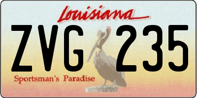 LA license plate ZVG235