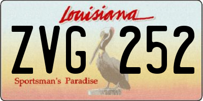 LA license plate ZVG252