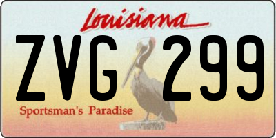 LA license plate ZVG299