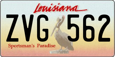 LA license plate ZVG562