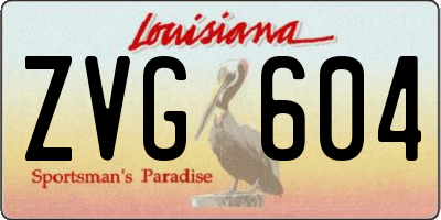 LA license plate ZVG604