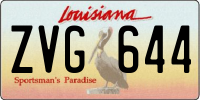 LA license plate ZVG644