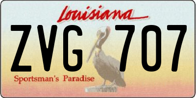 LA license plate ZVG707