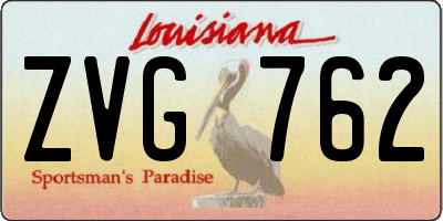 LA license plate ZVG762