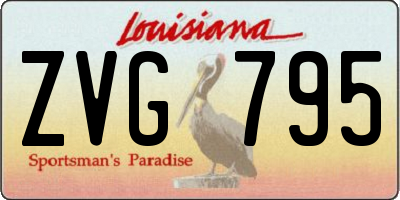 LA license plate ZVG795