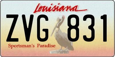 LA license plate ZVG831