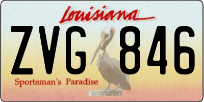 LA license plate ZVG846