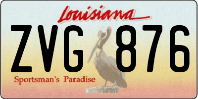 LA license plate ZVG876