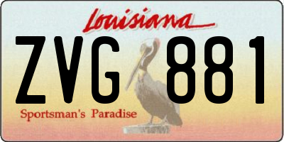 LA license plate ZVG881