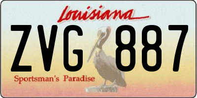 LA license plate ZVG887