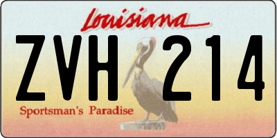 LA license plate ZVH214