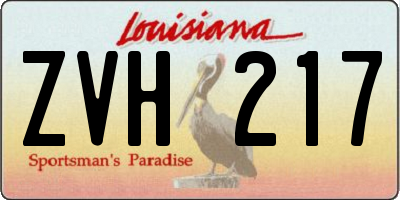 LA license plate ZVH217