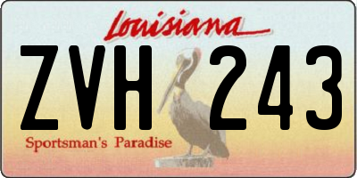 LA license plate ZVH243