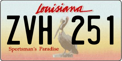 LA license plate ZVH251