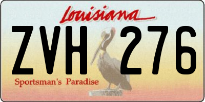 LA license plate ZVH276