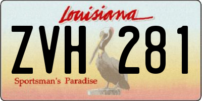 LA license plate ZVH281