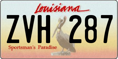 LA license plate ZVH287