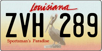 LA license plate ZVH289