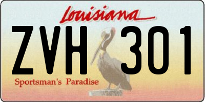 LA license plate ZVH301