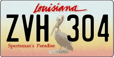 LA license plate ZVH304