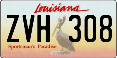 LA license plate ZVH308