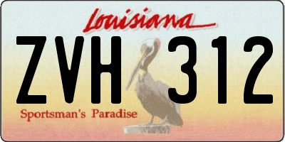 LA license plate ZVH312