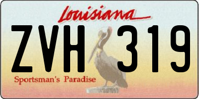 LA license plate ZVH319