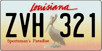 LA license plate ZVH321
