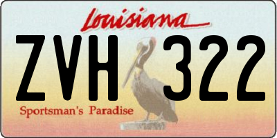 LA license plate ZVH322