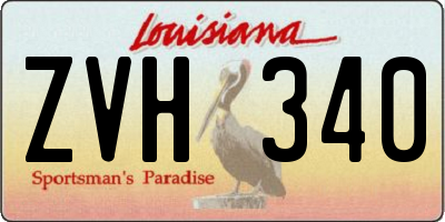 LA license plate ZVH340