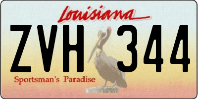 LA license plate ZVH344