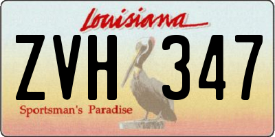 LA license plate ZVH347