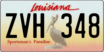 LA license plate ZVH348