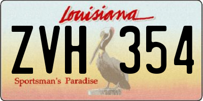 LA license plate ZVH354