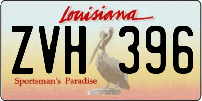 LA license plate ZVH396