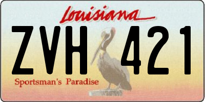 LA license plate ZVH421