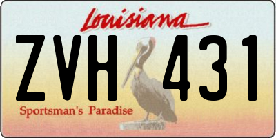 LA license plate ZVH431