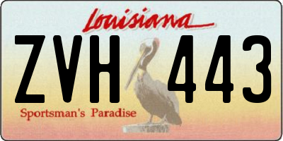 LA license plate ZVH443