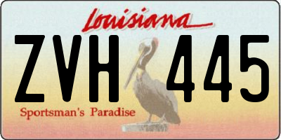 LA license plate ZVH445