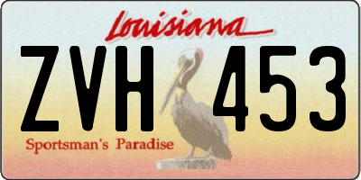 LA license plate ZVH453