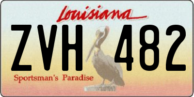 LA license plate ZVH482